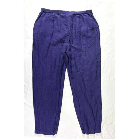 Vintage Eileen Fisher Irish Linen Pants Petite PL Boho Colorful Tailored Classic - Picture 9 of 9